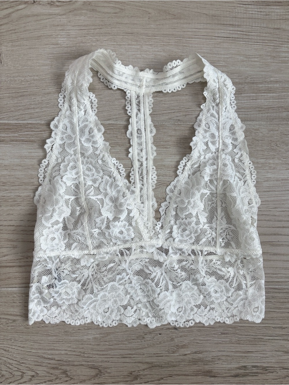 Intimately Free People Heartbreaker Lace Bralette Bra in Cream White Medium